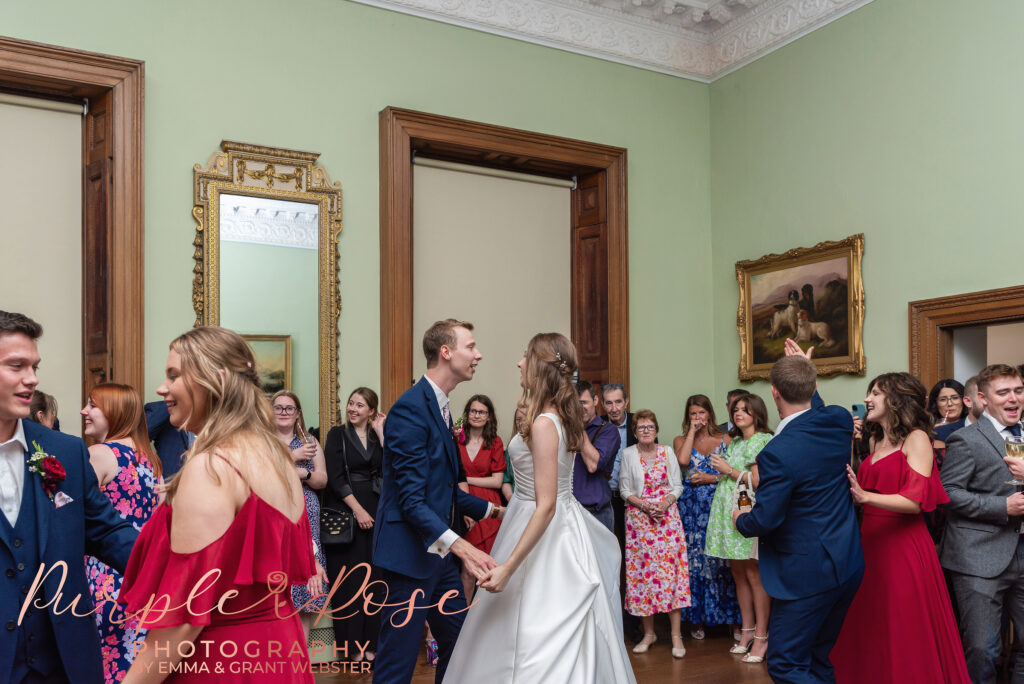 Photo of bride and groom dancing at their wedding in Milton Keynes