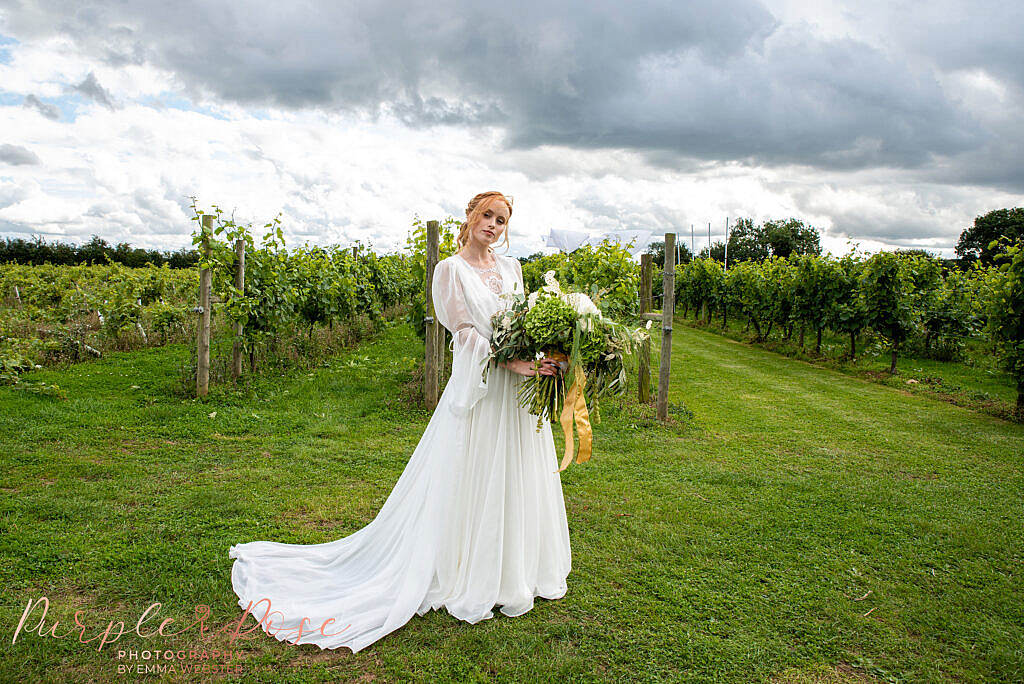 Bride holding her wedding bouquet