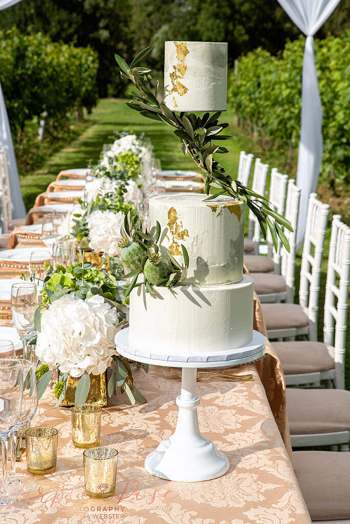 Wedding cake on table