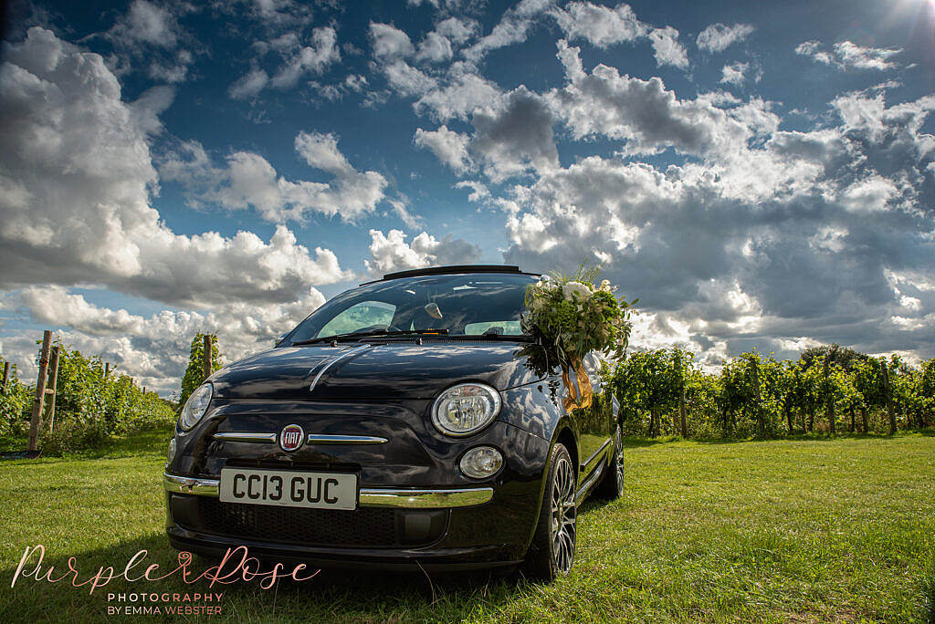 Car parked outside vineyard