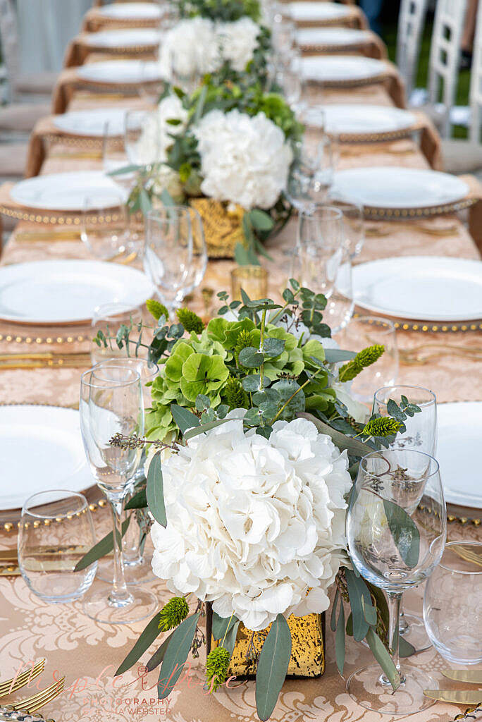 Wedding table set up