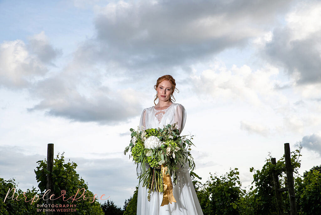 Bride with wedding bouquet