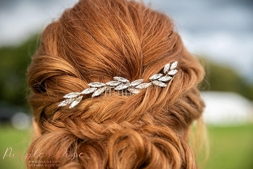 brides hair vine