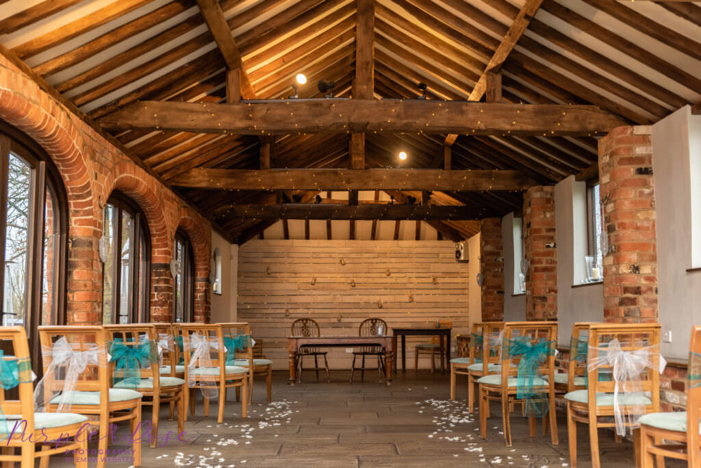 Barn ready for wedding ceremony