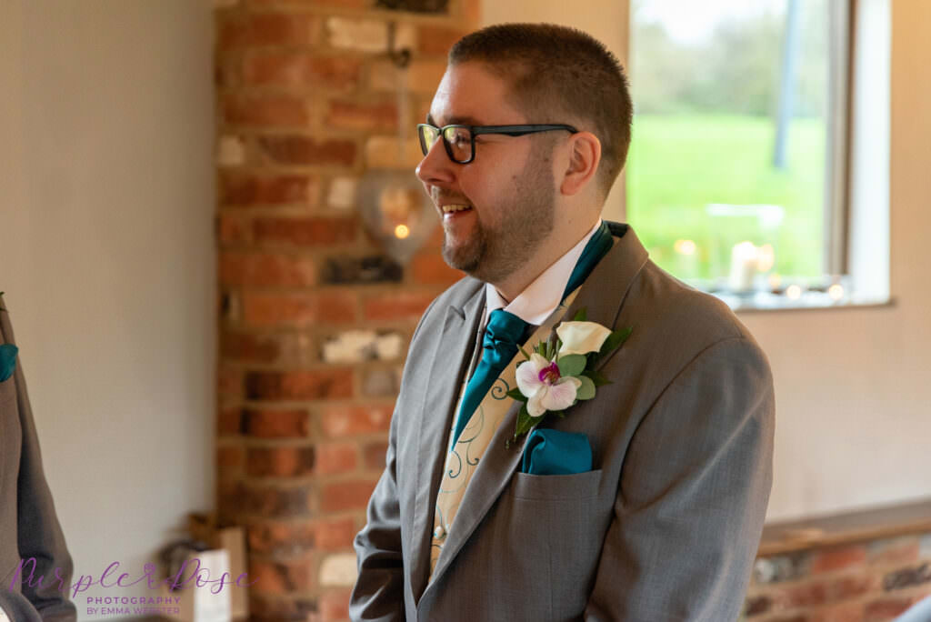 Groom waiting for the wedding ceremony to begin