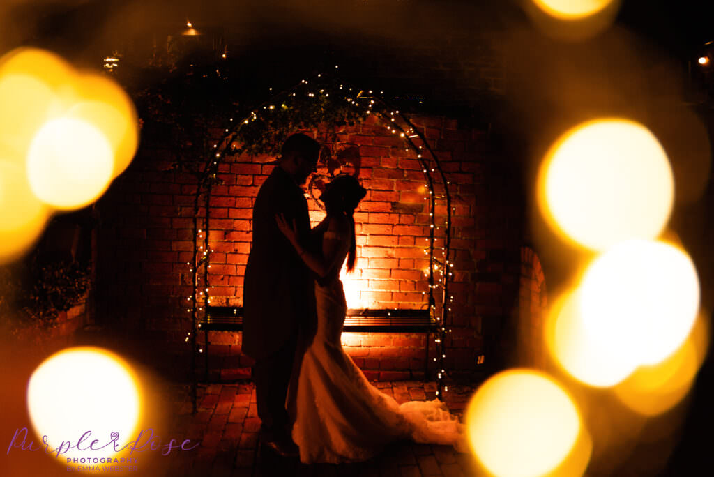 Night time silhouette of a couple