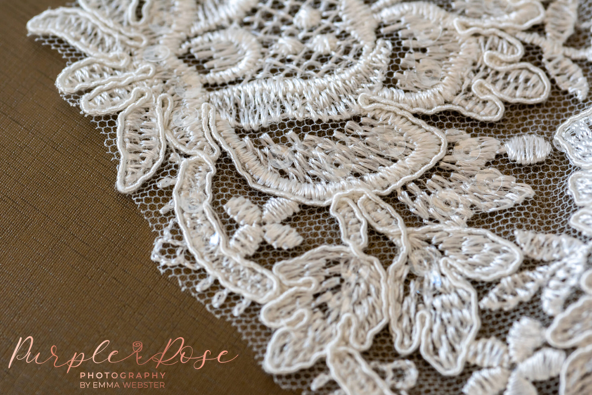 Lace detail on a wedding veil