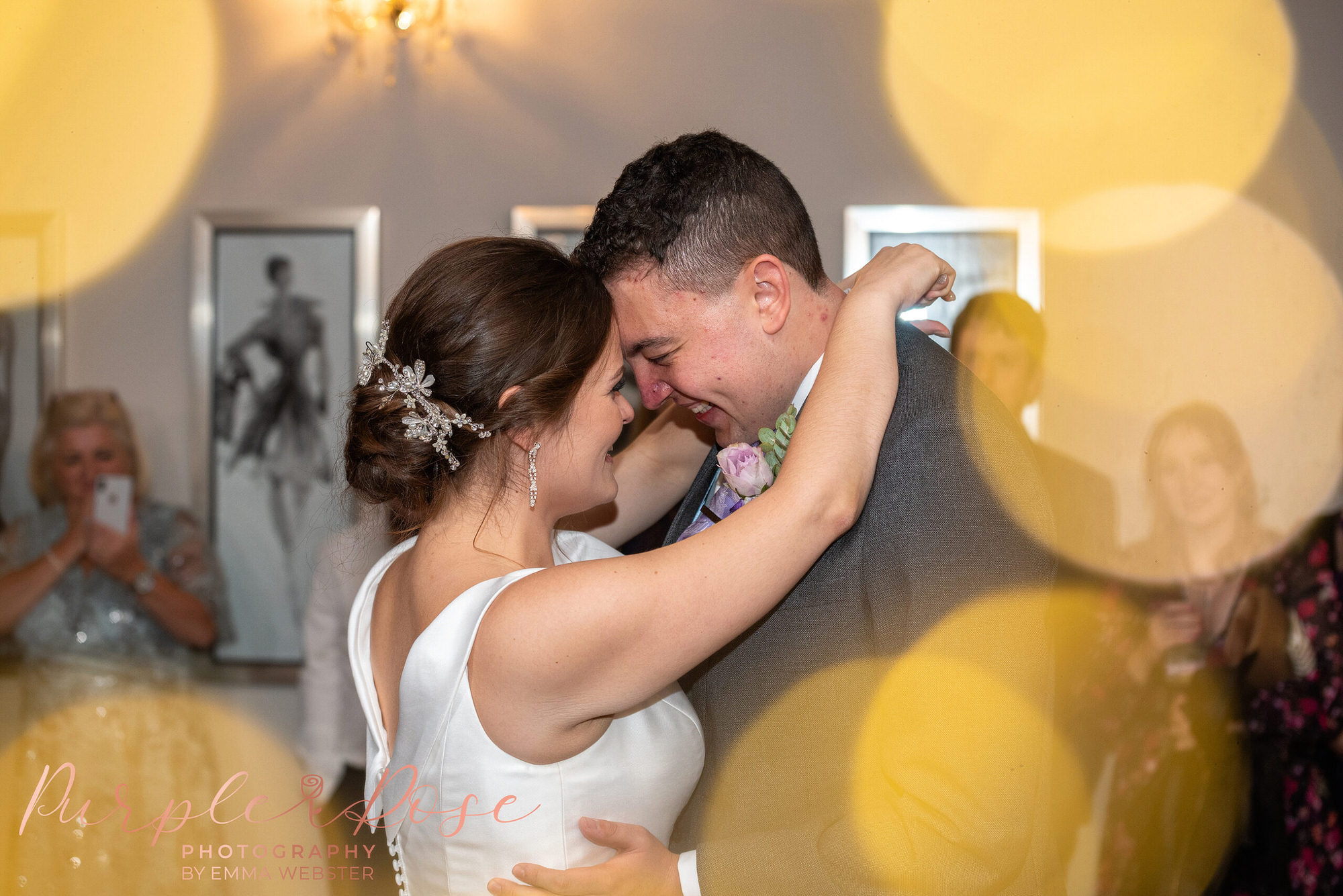 Bride and groom dancing on their wedding day