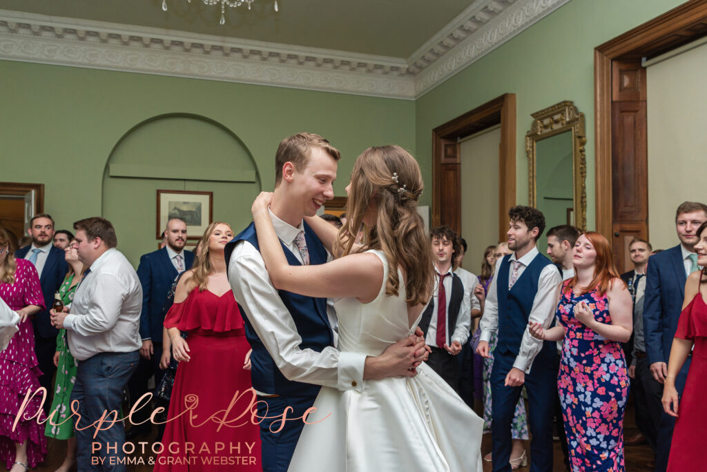 Photo of bride and groom dancing on their wedding day in Milton Keynes