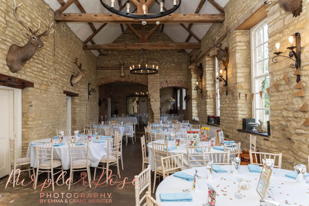 Photo of Hinwick HOuse reception room set up for a wedding breakfast