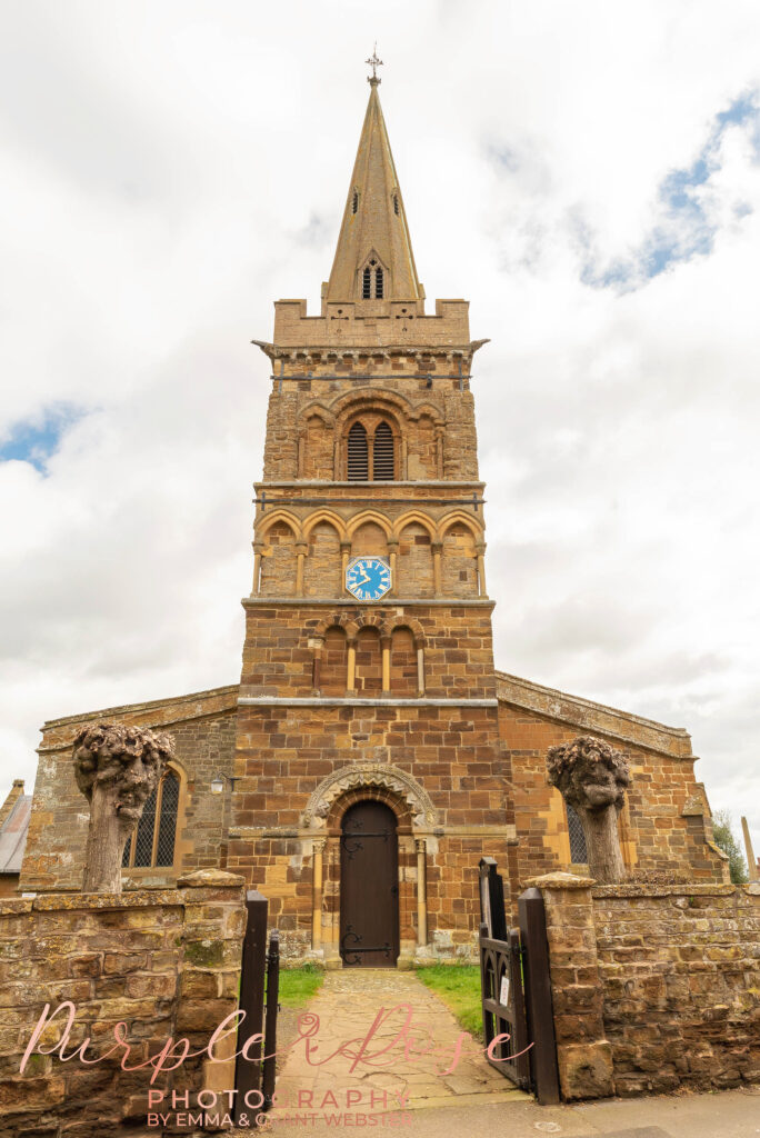 Photo of a church on a couples wedding day