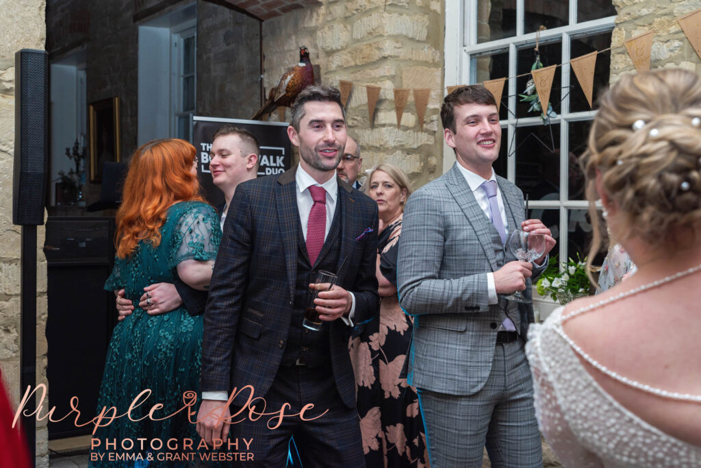 Photo of guests enjoying the music at a wedding in MIlton Keynes